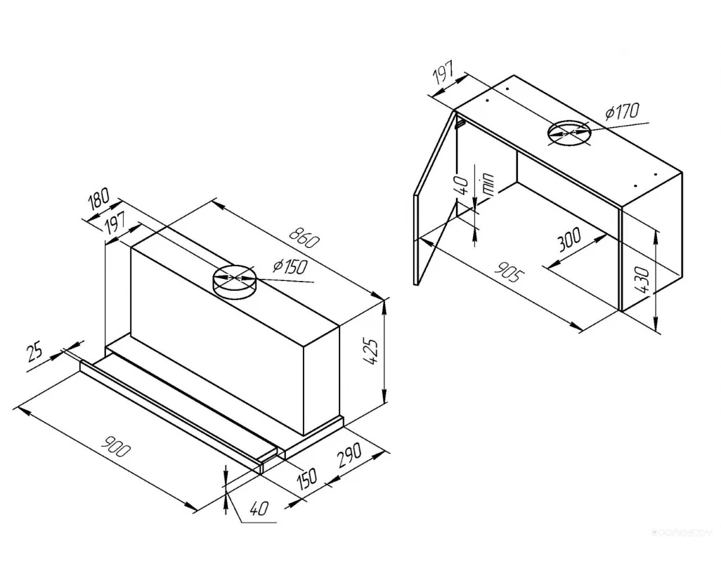 Вытяжка Kuppersberg SLIMBOX 90 GW